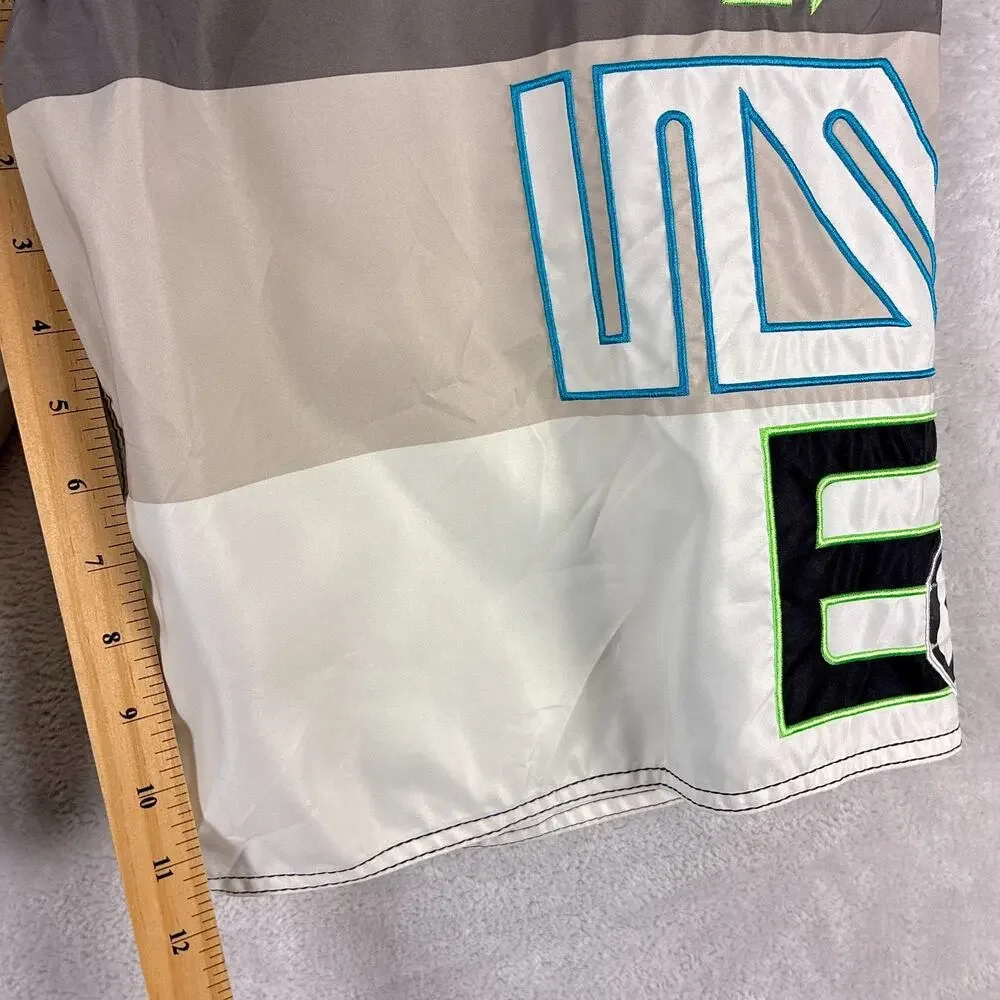 VTG Quiksilver Board Shorts Mens 36 Multicolor Spell Out Surf Skate Beach Y2K